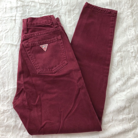 Guess by Marciano Denim - Vintage Guess High Waist Mom Jeans Burgundy